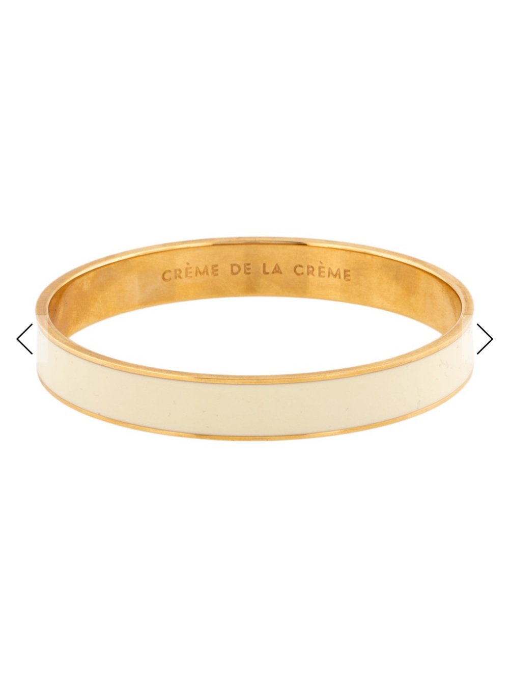 kate spade Cream Enamel and Gold-Tone Hinged Bangle Bracelet